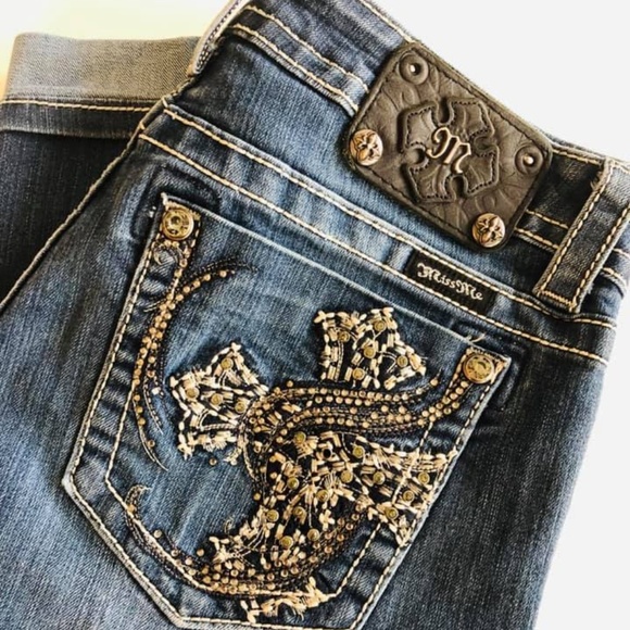 Miss Me Denim - Miss Me cuffed capri jeans cropped 29